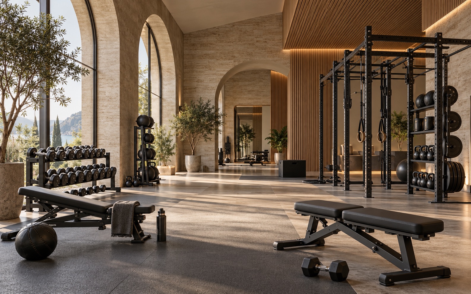 Concept visualization of a boutique functional training studio